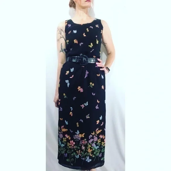 white christmas dresses Butterfly Chiffon Maxi Dress – Southern Alternative main image 1